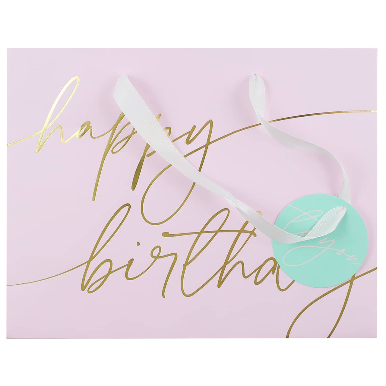 Sac cadeau « Happy Birthday » rose de 19,7 cm de Celebrate It